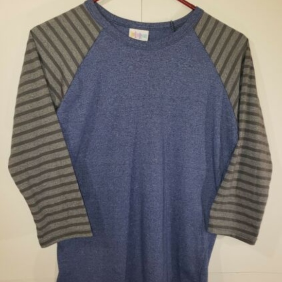 Lularoe XS Top Blue And Gray 3/4 Sleeve Womens - Picture 1 of 7